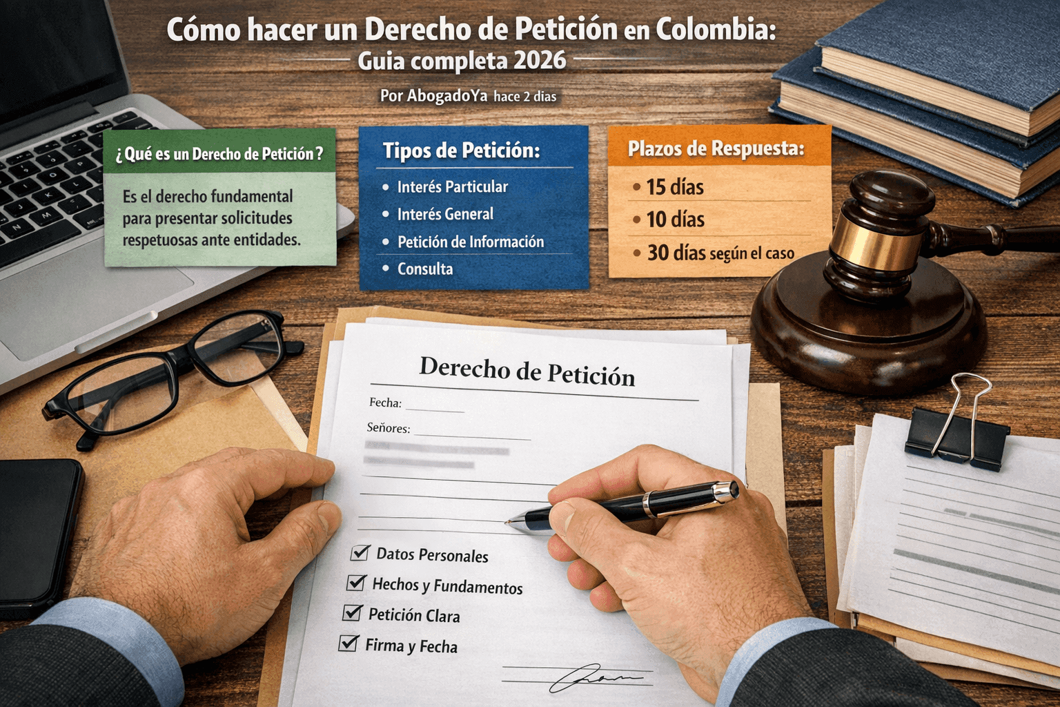Cómo hacer un derecho de petición en Colombia: Guía completa 2026
